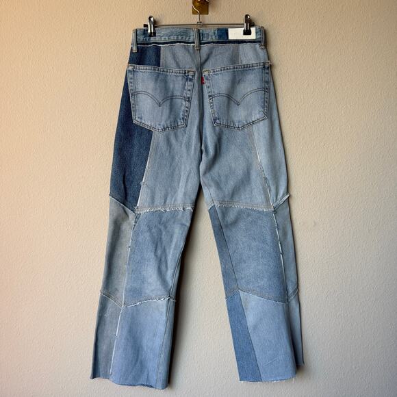 RARE Re/Done Levi’s Indigo Patch Jeans Size 27 - Picture 3 of 7